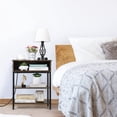 thumbnail image 6 of Oumilen Western Home 3 Layers End Table with Storage Shelf with Build-In Fast Charging Station with USB Ports in Rustic Burnt Wood, 6 of 7