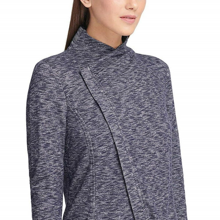 GH Bass Ladies Knit Zip Asymmetrical Cardigan Small Navy Walmart