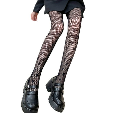 

Women Sexy Lace Pantyhose Sweet Heart Pattern Tights Lolita Fishnet Stockings