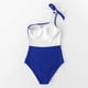 thumbnail image 4 of Gibobby Trajes de Natación para Mujer Traje de baño Bloque de baño Color Traje de mujer Bowknot Traje de baño de una pieza Hombro Un traje de baño Tankin(Azul,XL), 4 of 5