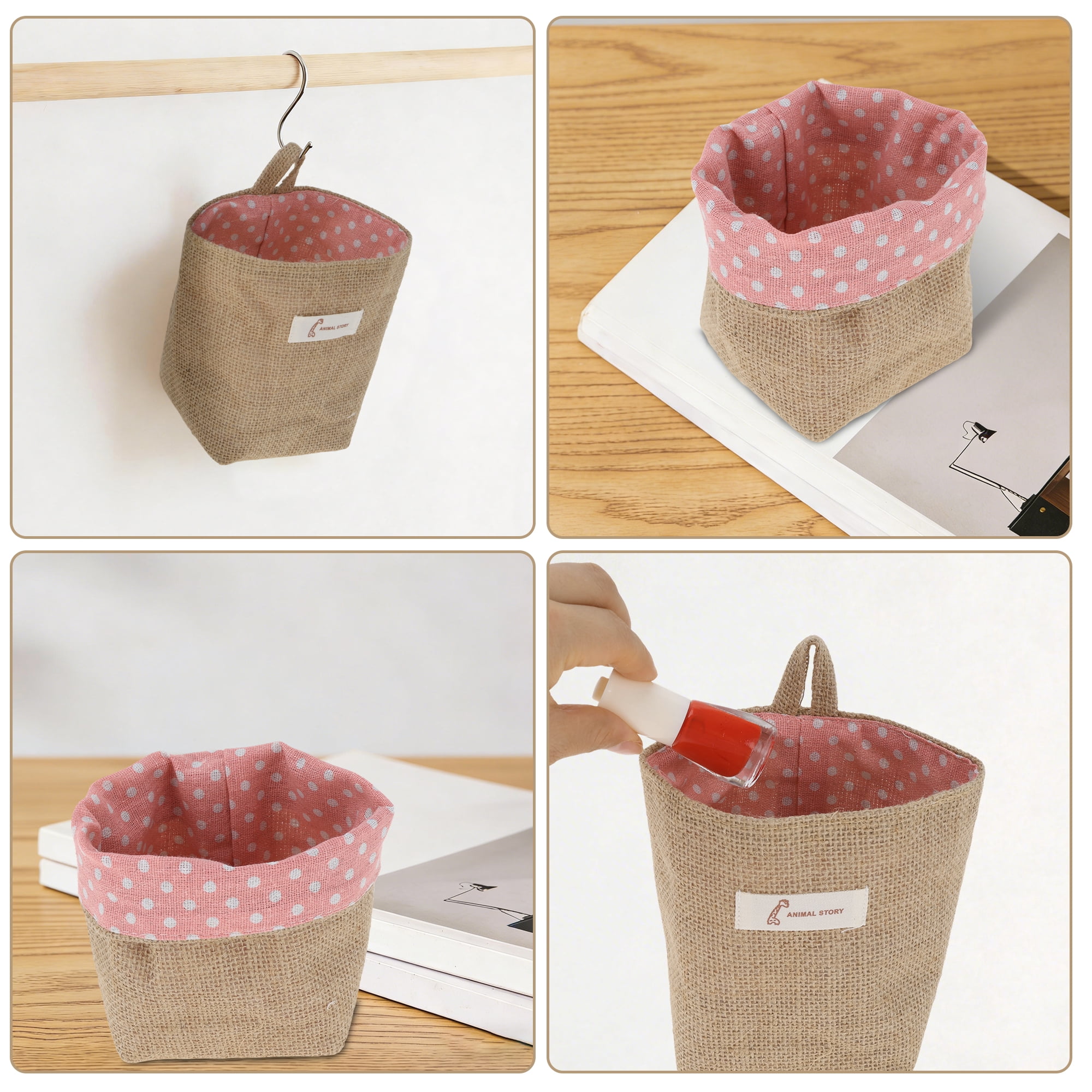 Unique Bargains Simple Reusable Hanging Storage Bags 1 Pc Yellow Brown, Pink