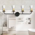 thumbnail image 2 of F28004-23-Sunset Lighting-Onyx - 4 Light Bath Vanity   Matte Black/Brushed Satin Gold Finish, 2 of 3