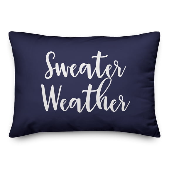 Creative Products Sweater Weather in Navy 14 x 20 Spun Poly Pillow