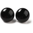 thumbnail image 3 of 100 pc Opaque Acrylic Shank Buttons 1-Hole Dyed Dome Black 11x4mm Hole: 2mm, 3 of 4