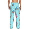 thumbnail image 4 of Mudkip Men's Pajama Pants Cartoon All Over Print Elastic Waistband Sleep Pants with Pockets Drawstring, Soft Unisex Lounge Bottoms Sleepwear, 4 of 8
