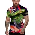 thumbnail image 3 of Camisas con estampado de serpiente en 3D, camisas hawaianas de manga corta de gran tamaño para playa, camisas y blusas casuales con botones para hombres, 3 of 5