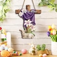 thumbnail image 1 of Decoraciones de Pascua Crucifijo de Pascua de primavera Ideas de madera Placas decorativas Decoración del hogar Decoración ecológica exquisita Decoración del marco de la puerta Decoración de la cerca, 1 of 6