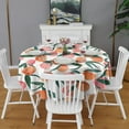 thumbnail image 4 of Peach Fruit Summer Round Table Cloth,Wrinkle Free Table Cover with Polyester,Waterproof Reusable Tableclothes for Easter Birthday Picnic Wedding (Round,60x60inch), 4 of 6