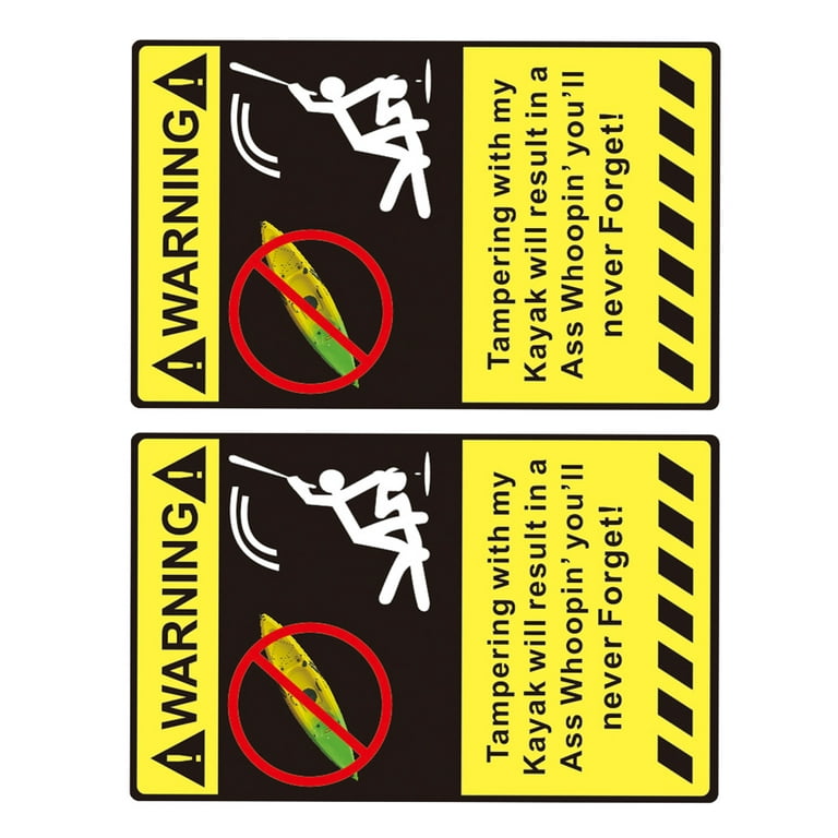 2 Pieces Self Adhesive Warning Decals Stickers for Sit on Top Kayak Boat  DIY 