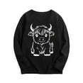 thumbnail image 2 of Bnwani Long Sleeve Toddler Shirts Girls Black Fall Crew Neck Casual Fashion Printed Tops 3-4t, 2 of 4