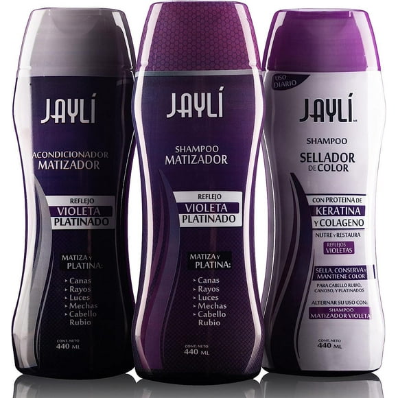Pack Matizador Violeta Jayli 3 Shampoo Sellador Acondicionador