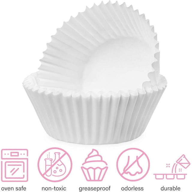 Capacillos blancos estándar para cupcakes, 500 unidades, capacillos de papel antigrasa para muffins, para alimentos
