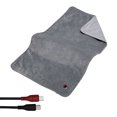 thumbnail image 1 of yeacher 80x45cm Graphene Heating Pad with 5-Zone Warmth, NTC Protection, 2H Auto Shutoff, 10W Power, Machine Washable, Type-C Powered, 3-Temp Control for Home & Office, Grey/Orange, 1 of 5