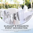 thumbnail image 6 of Lounweer 50 Pcs Folding Chair Cover Set with 25 Stretch Spandex Slipcovers 25 Satin Chair Sashes Bows Ribbon Washable Banquet Protector for Wedding Event Party(White, Silver), 6 of 6