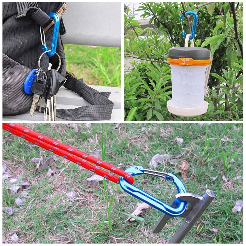 1pc Outdoor Camping Hiking Aluminum Keyring Carabiner D-ring Key Chain Clip K7L8