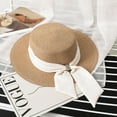 thumbnail image 4 of Sombrero de 56-58cm de circunferencia para mujer, sombrero de paja serpentina, sombrero plano de verano, protector solar, sombrero para sol de playa para vacaciones en la playa, 4 of 5