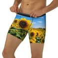 thumbnail image 3 of Salouo Sky Golden Sunflower Field B Pattern Men's Boxer Briefs, Soft & Breathable Underwear Elastic Waistband Briefs for Men,1-Pack, 3 of 7