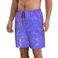 thumbnail image 2 of Logiee Purple Glitter Print Mens Swim Trunks Quick Dry Board Shorts,Breathable Hawaii Beach Shorts Swimwear Bathing Suits-3X-Large, 2 of 6