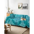 thumbnail image 3 of Turquoise Boho Couch Cover for 2 Cushion Couch, Abstract Art Floral Ethnic Tribal Washable Love Seat Sofa Covers Slipcover, Throw Sofa Covers for Pets, Furniture Protector 71"x102", 3 of 9