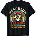 thumbnail image 2 of 100% Cotton Vintage Cat Dad The Man Myth Snack Dealer Father's Day T-Shirt, 2 of 5