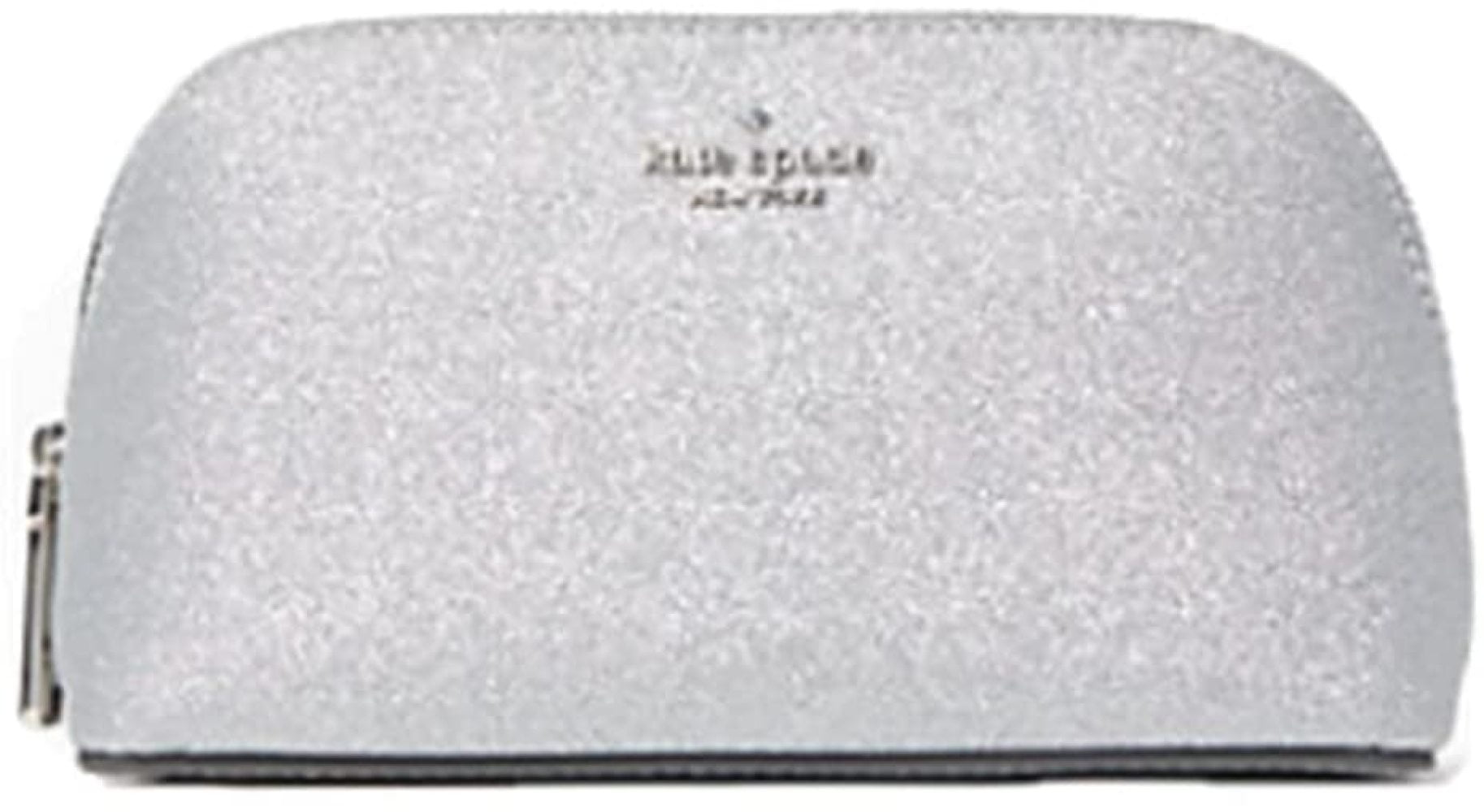 Kate Spade New York Shimmy Glitter Fabric Small Cosmetic Case (Lunar Light  Silver) 