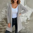 thumbnail image 2 of Womens Cardigan Long Sleeve Solid Color Hooded Knit Cardigan Outerwear Loose Fit Open Front Cozy Casual Lightweight Work Sweaters for Women, 2 of 5