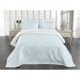 thumbnail image 3 of Ambesonne Cartoon Quilted Bedspread Set 3 Pcs, Hearts Teddy Bears Clothes, Queen Size, Pale Blue and White, 3 of 5