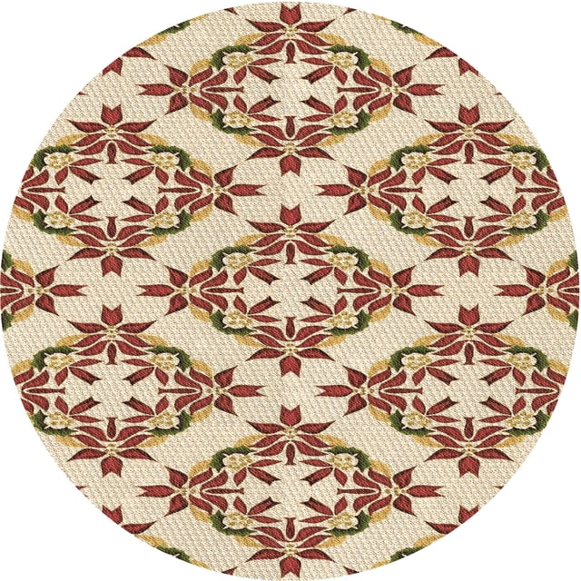 Ahgly Company Tapis Rond Lavable en Machine Intérieur Transitionnel Blond Doré Or, 4 Pieds Rond