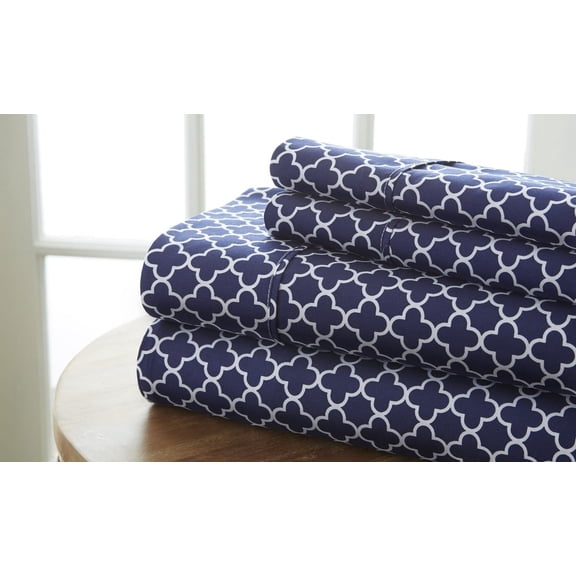 Simply Soft Geometric Patterned 4 Piece Bed Sheet Set