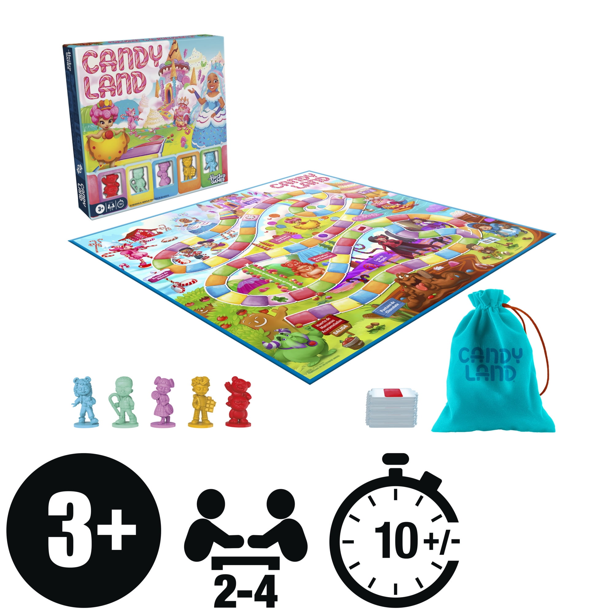 Candy Land Board Game, 2 Ways to Play, Reimagined Gameboard & Tokens, Ages 3+