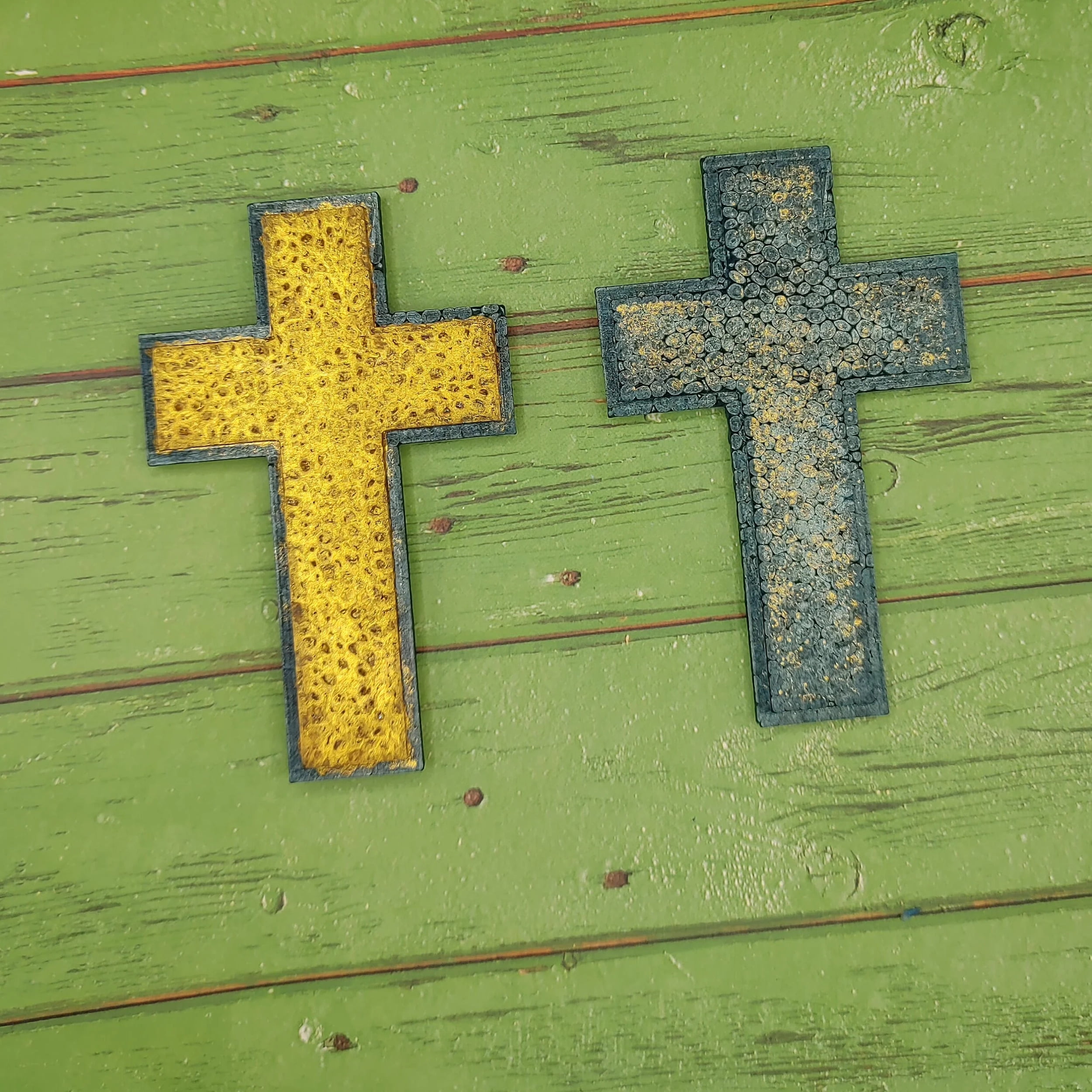 Cross with inset border silicone freshie mold