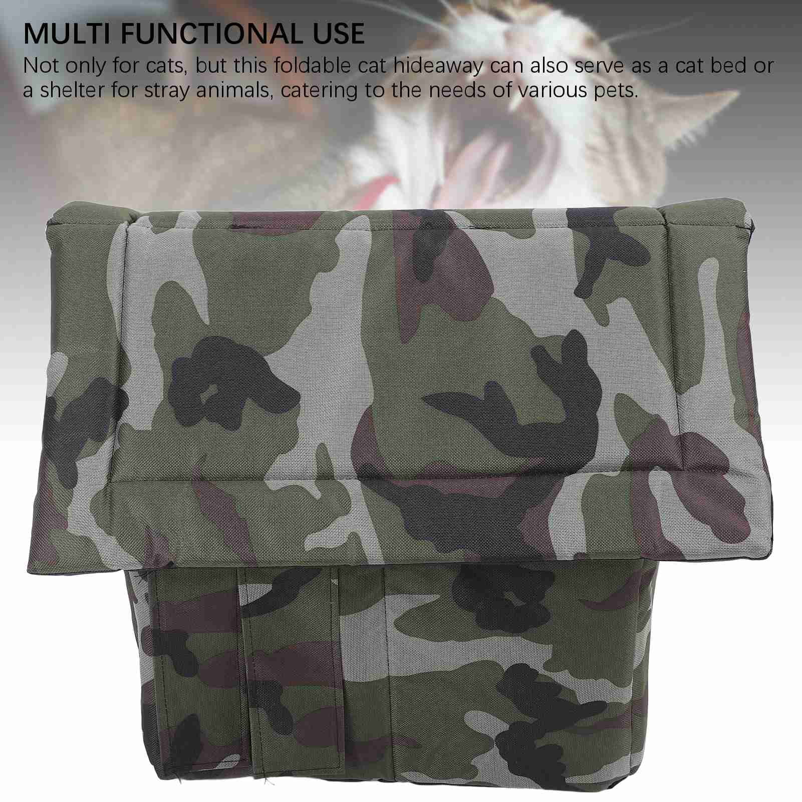YAHHU Foldable Cat House Water Resistant Enclosed Multi Functional Pet Bed Cave Shelter for Indoor and Outdoor Felines Size XL (23.62 inches / 60.00 cm)