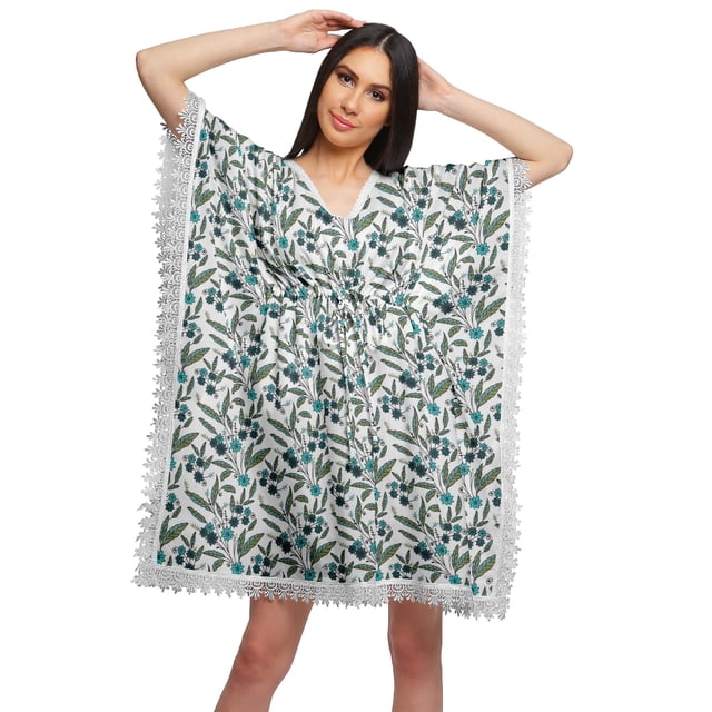 Moomaya Sortie de Plage Imprimé Kimono Caftan Kaftan Cache-Maillot pour Femmes