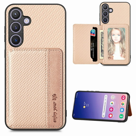 for Samsung Galaxy A56 5G Case with Card Holder for Woman Man,PU Leather Back Folio Wallet Case,RFID Blocking Kickstand Shockproof Magnetic Protective Cover for Samsung Galaxy A56 5G,Khaki