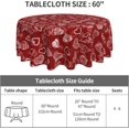 thumbnail image 3 of Happy Valentines Day Tablecloth Round Table Cloths Mothers Day Red Heart Table Cloth Cover Mat Washable Polyester 60 Inch Dining Decorative for Holiday Home Party Wedding Picnic, 3 of 6