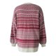 thumbnail image 4 of Sudadera de Mujer Vestido de Manga larga con cuello en V Gibobby Navidad a rayas Bloque de color Rojo XL, 4 of 5