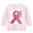 thumbnail image 3 of Pisexur T-Shirts à Manches Longues pour Filles, Motif Imprimé Décontracté, Col Rond, Fond de Teint, Rose, 3-4 Ans, 3 of 4