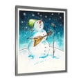 thumbnail image 2 of Designart Christmas Snowman Playing Guitar IV Traditional Framed Wall Art, 2 of 4