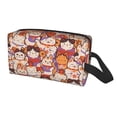 thumbnail image 2 of Goofa Maneki-Neko Cats Printed Toiletry Bag with Handle,Large Capacity Travel Makeup Cosmetic Bag for Women, Carry on Airport Airline Compliant Bag, 2 of 9