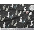 thumbnail image 2 of Soimoi Black Cotton Voile Fabric Quatrefoil Cat Animal Printed Fabric 1 Yard 58 Inch Wide, 2 of 3