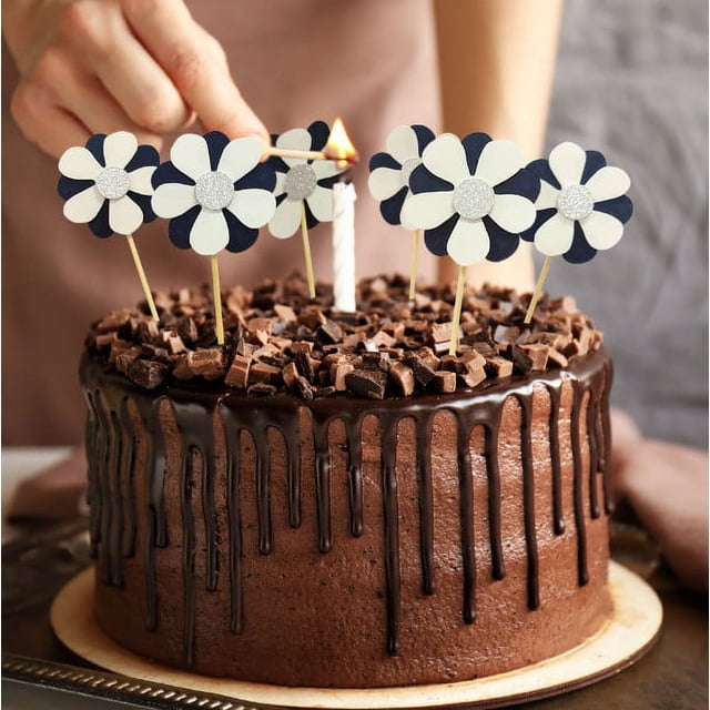 TIMIFIS Kitchen Gadgets 6 Pieces Of natural Bamboo Stick Fresh Flower Birthday Cake Decoration Card