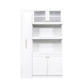 thumbnail image 5 of REDSASA Multi-Functional Pantry Cabinet with Pull-Out Shelves - Farmhouse 4-Door Storage Organizer for Kitchen Dining Room, White, 5 of 9