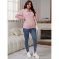 thumbnail image 5 of DARING DIVA Women's Nursing Hidden Zipper Long Sleeve Polo Shirt 2XL Pink, 5 of 8