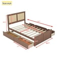 thumbnail image 4 of Full Size Wood Storage Platform Bed with 4 Drawers, Rattan Headboard, Espresso, 4 of 6