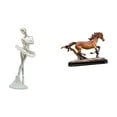 thumbnail image 1 of Figura de escritorio de bailarina, estatua de caballo, escultura en miniatura, adorno de resina, ideal para decorar estanterías y salas de estar., 1 of 8