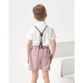 thumbnail image 5 of ZOEREA Baby Boy Clothes Suits, Toddler Boy Short Sleeves Shirt+ Suspender Pants Outfit Sets Gentleman Wedding Suit 1-5 Years, 5 of 11