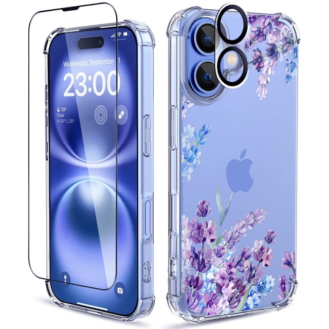 Funda de teléfono ilnehc para iPhone 16 6.1 con protector de pantalla
