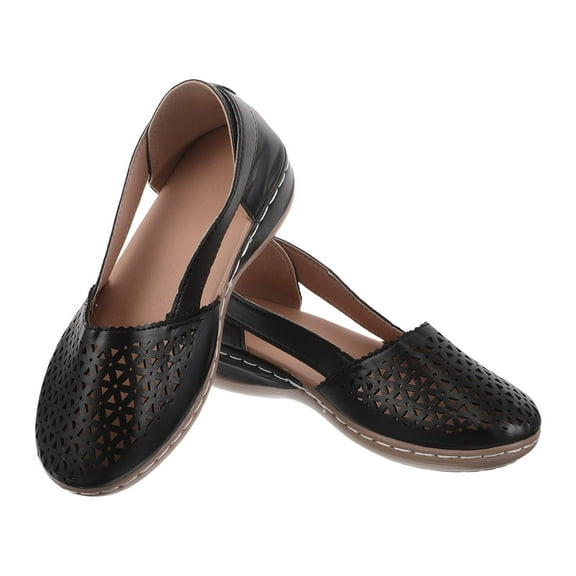 OULII Women's Black Chunky Sandals with Breathable Comfort, Perfect for Casual Summer Outings, Size 36