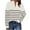Beige, variant on Aueoeo Women's Sweater, Women's Casual Long Sleeve Striped Zip Up Chunky Knit Sweaters Loose Pullover Sweater
