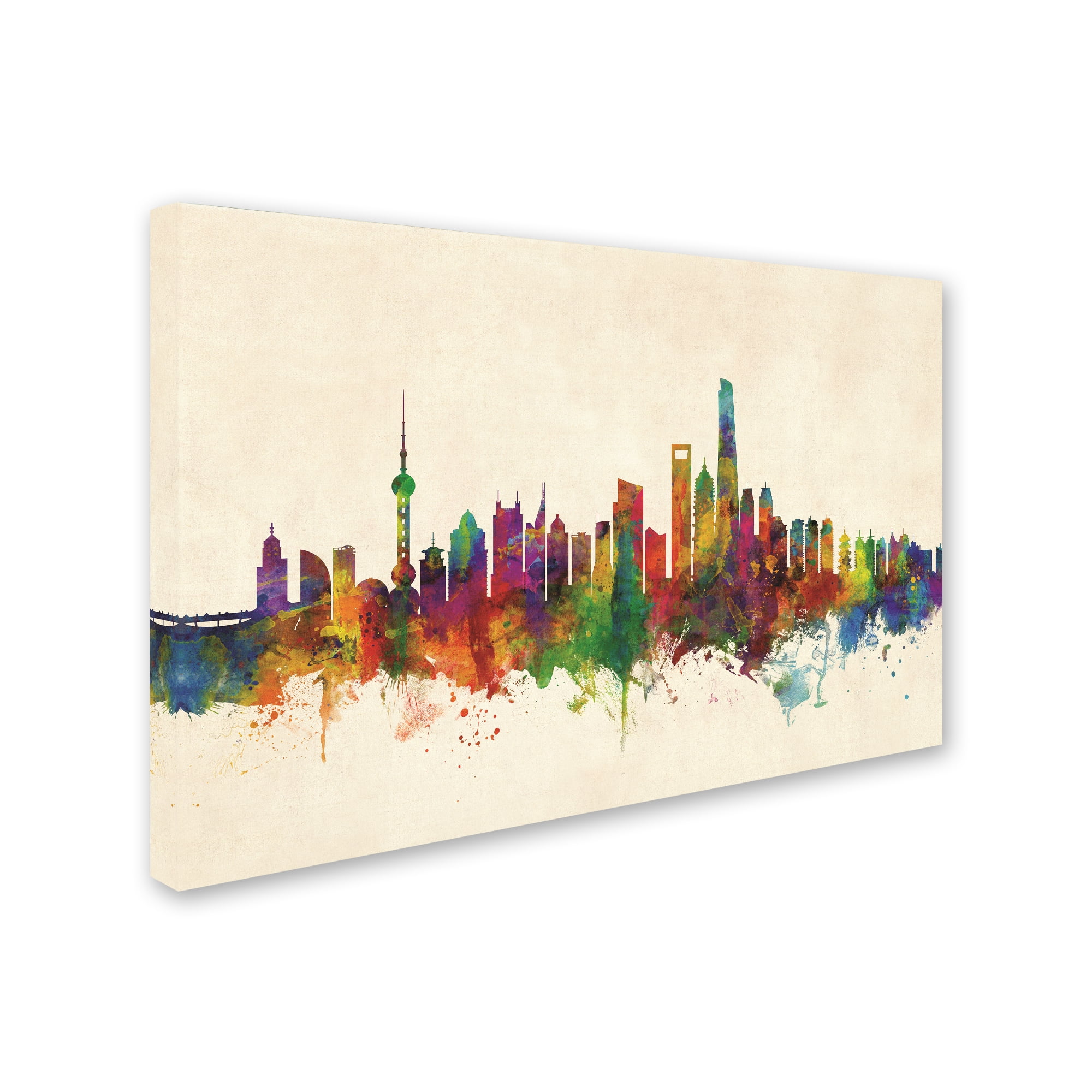 Trademark Fine Art 'Shanghai China Skyline' Canvas Art by Michael Tompsett